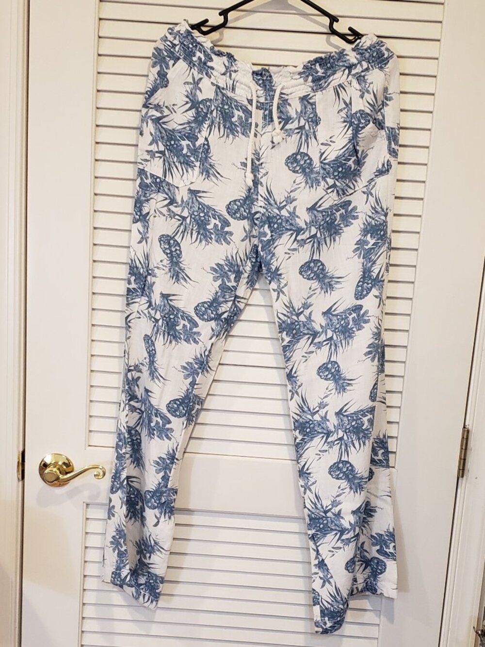 Cali 1850 Women's Drawstring Smocked Waist Printed Beach Pants - Large